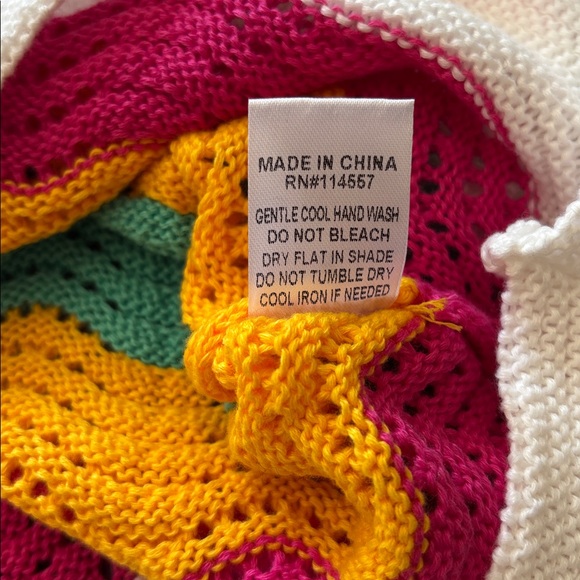 THML pink green white yellow colorful sleeveless striped knit halter small NWT - Picture 6 of 7